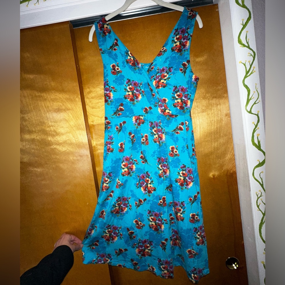 Teal Floral Summer Dress